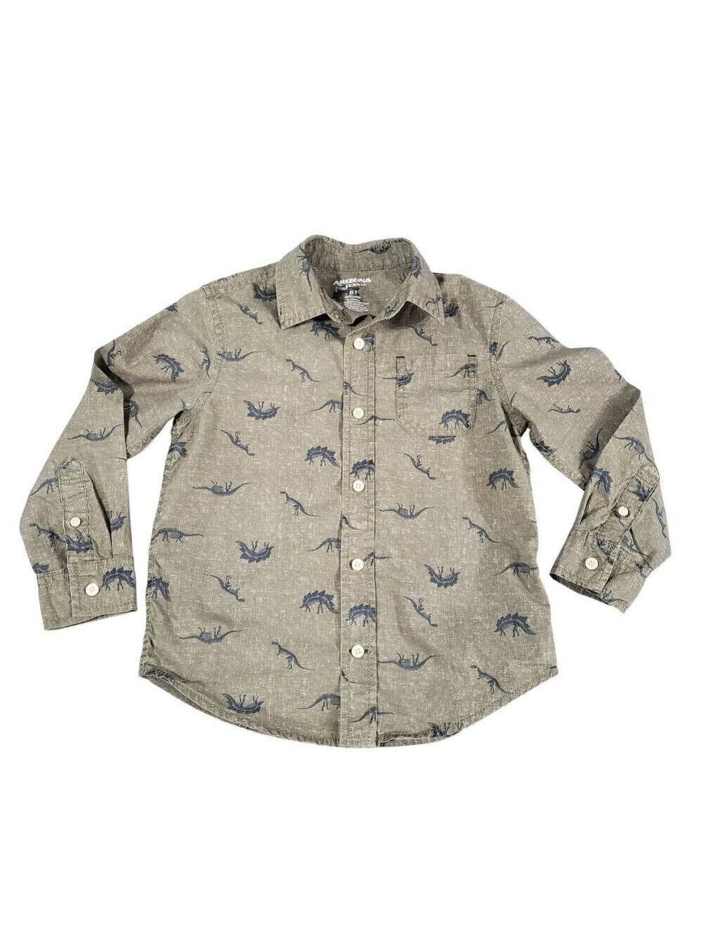 Arizona Jeans Boys Long Sleeve Dinosaur Print Button Down Shirt XL/7